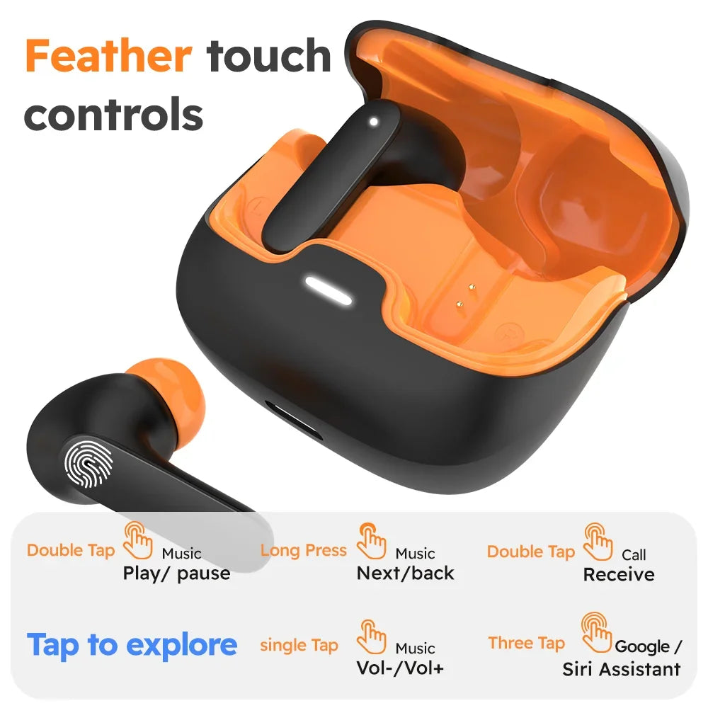 5.4 Bluetooth TWS Wireless Bluetooth Earphones Ultra-Low Latency Dual Microphone ENC Noise Cancelling in Ear Bluetooth Earphones